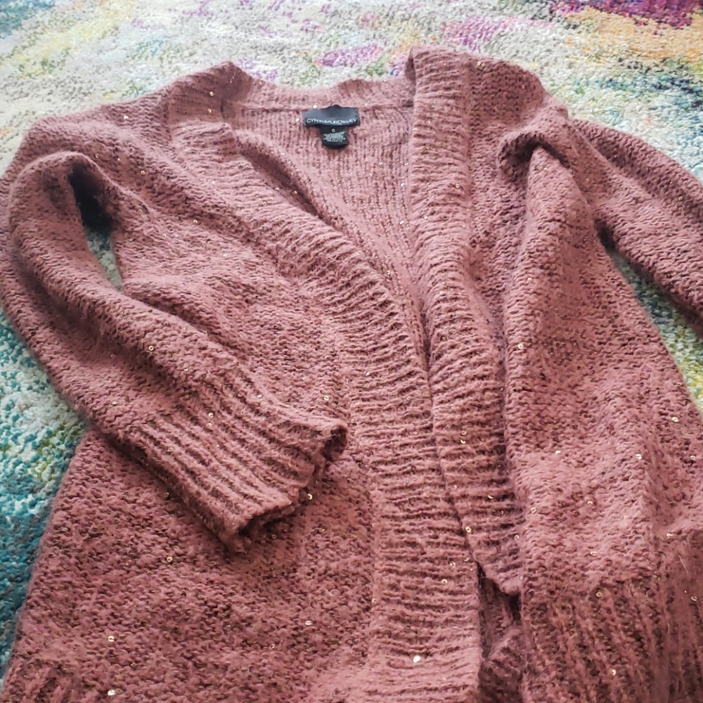 Cynthia Rowley Dusty Rose Sequin Sweater